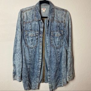 Mossimo acid washed denim shirt large